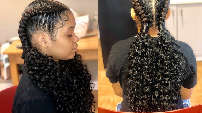 Braids in the front & curls in the back😍😇 #hairstylist #fyp