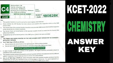 KCET CHEMISTRY  ANSWER KEY 2022|KCET CHEMISTRY EXAM ANSWER KEY 2022|KCET CHEMISTRY  ANSWER KEY |kcet