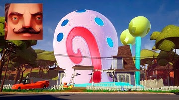 Hello Neighbor - My New Neighbor Big Gary Snail (SpongeBob) Act 2 Trampoline Gameplay Walkthrough