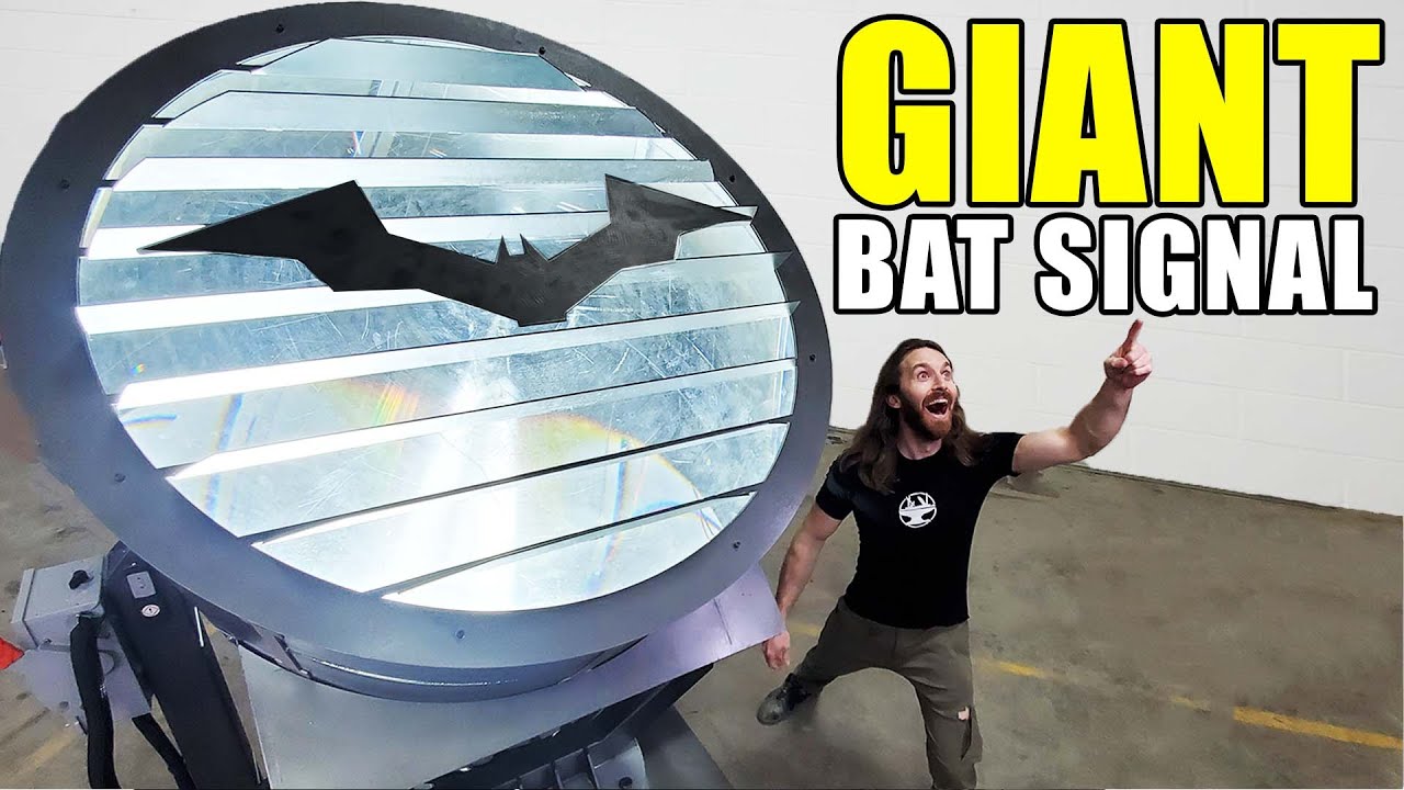 ⁣We built a GIANT Bat Signal that actually WORKS!
