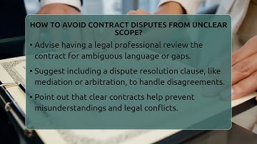 How To Avoid Contract Disputes From Unclear Scope? - Avoiding Common Legal Mistakes