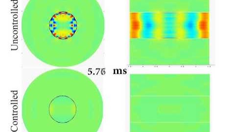 Transient sound radiation control of a smart piezocomposite hollow cylinder using active damping