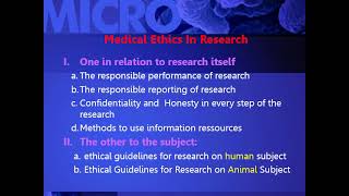 Ethics of medical  Research  3rd lecture