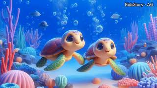 Tortoise Caught in Fisherman's net, Animated story for kids
