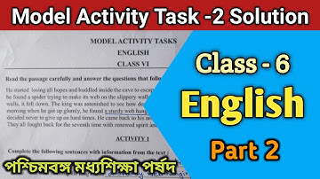 Class 6 English Model Activity Task 2 | Part 2 Solution | #WBBSE English Model Activity Task