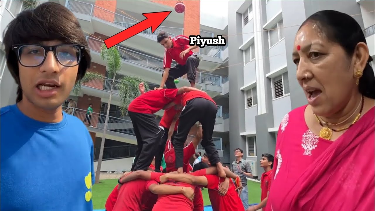 दही हांडी Competition Piyush Joshi ka School Ma Piyush Ne khela 😱 @souravjvlogs