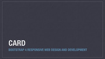 Bootstrap 4 (Alpha 6) components: Card