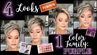 4 Looks, 1 Color Family: PURPLE ~ Using 4 Different Eyeshadow Palettes!