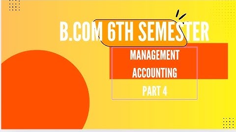 B.com 6th semester Principles of management accounting Chapter-2 5 marks problems #kud