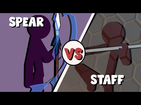 Supreme Duelist Stickman FIGHT Animation: SPEAR vs STAFF