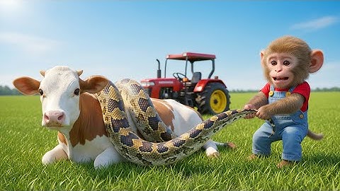 Brave Monkey Bobby Fights Giant Python to Save the Cow | Bobby Farm