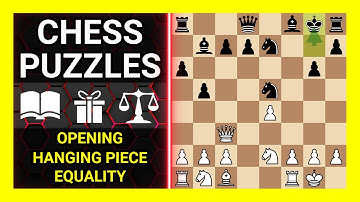 Chess Puzzles to Practice. Themes: Opening, Hanging piece, Equality. Learn Chess