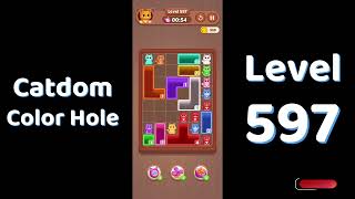 Catdom Level 597 walkthrough | Color Hole 🐱🕳️| Solutionguruji
