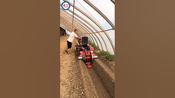 Mini Crawler Trenching Machine Working in Greenhouse