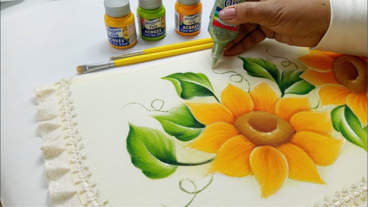 Tutorial De Pintura Como Pintar Girasoles / How To Paint Sunflowers / Como  Pintar Girassóis - YouTube