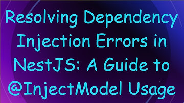 Resolving Dependency Injection Errors in NestJS: A Guide to @ InjectModel Usage