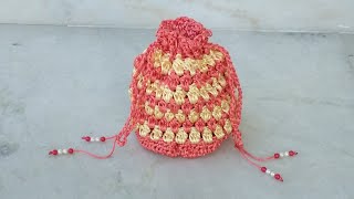 Crochet bag || Malai cord bag || batua bag || how to make crochet bag