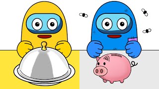 Animation Mukbang Rich vs beggar