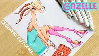 How to draw Gazelle from Zootopia 2 screenshot 5