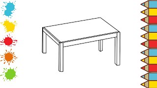 How to draw table easy/Как нарисовать стол легко/Como desenhar uma mesa facilmente/stol chizish