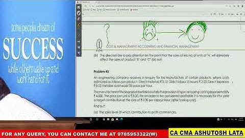 DECISION MAKING & MARGINAL COSTING PART-6B for CMA INTER & FINAL