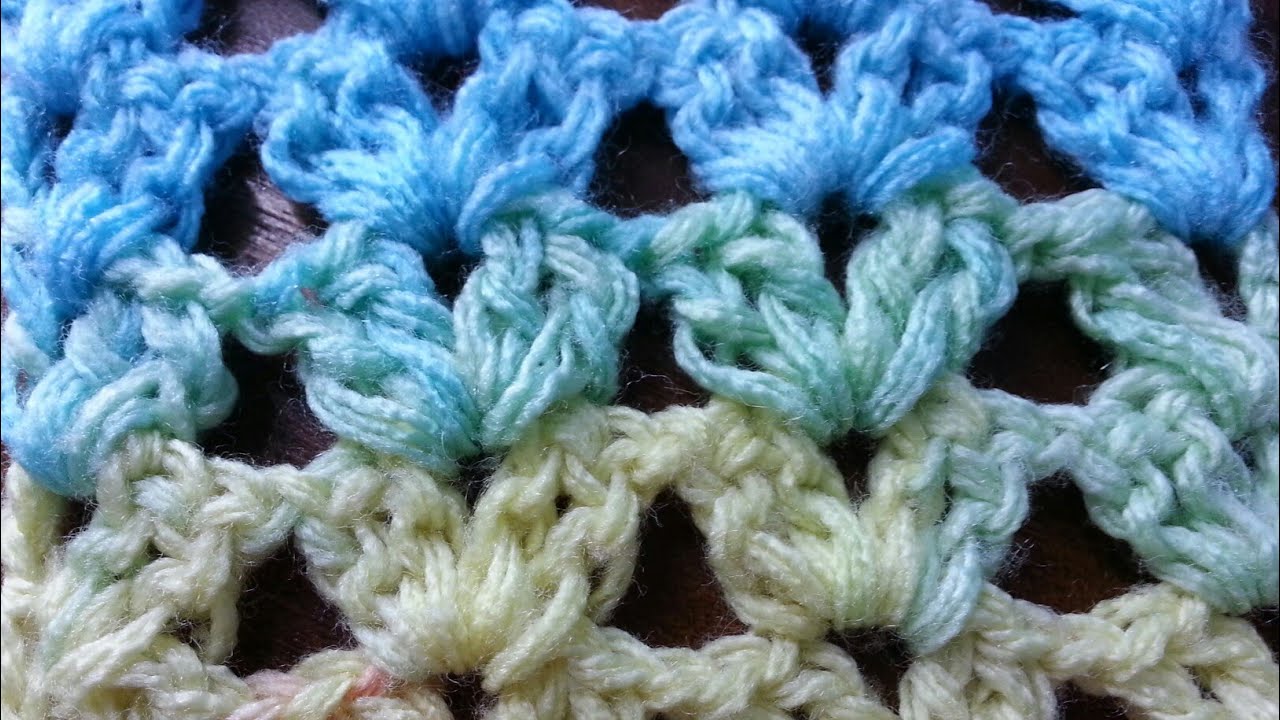 كروشيه غرزة الصدفه البسيطه