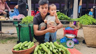 Harvesting bitter melon to sell at the market, father and son built a new life