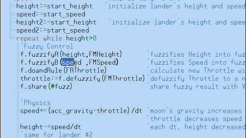 Landing on the moon with a Propeller and Fuzzy Logic