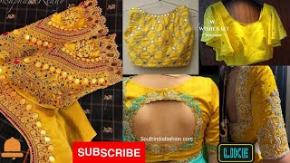 Yellow colour blouse designs||yellow colour bridal blouse#yellowbridal blouse#designerblouse#yellow