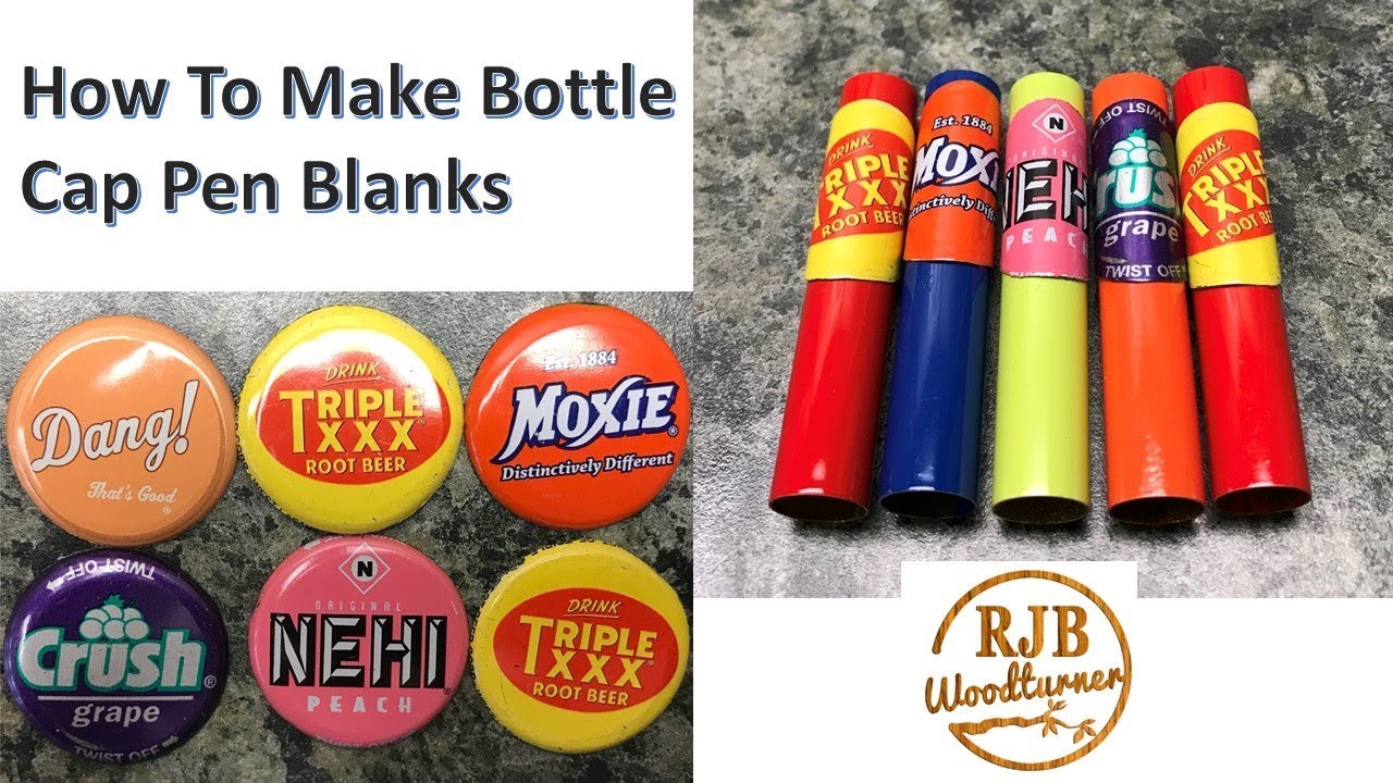 How I Make Bottle Cap Pen Blanks YouTube