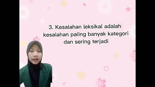 Levels of Error (Lexical Error)