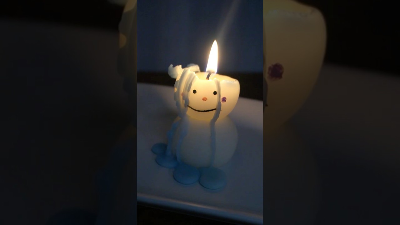 ⛄溶けていく雪だるまキャンドルショート動画/melting snowman candle