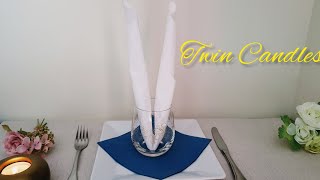 How to Fold a Napkin in 30 seconds / Napkin folding: Twin Candles