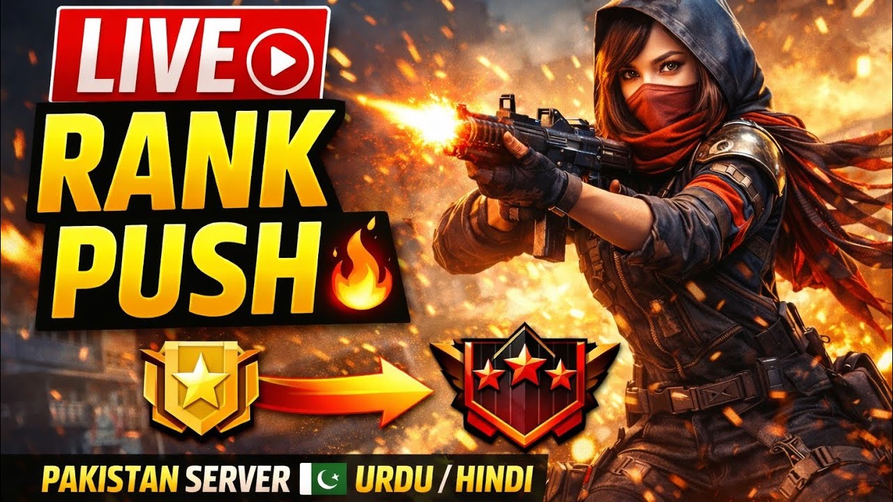 Free Fire Live 🔴 Rank Push | Custom Room | Pakistan Server | Urdu/Hindi Gameplay