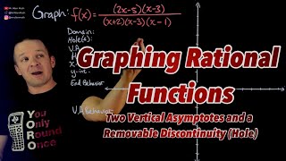 Graphing Rational Functions with Two Vertical Asymptotes and a Removable Discontinuity (hole)