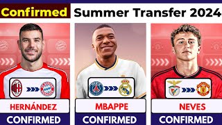 🚨 ALL CONFIRMED TRANSFER SUMMER 2024, ⏳️ Mbappe to Madrid confirmed ✅️, Neves to United 🔥, Hernández