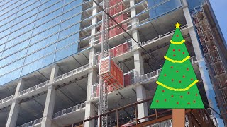 Construction Elevator in Downtown Houston, TX.