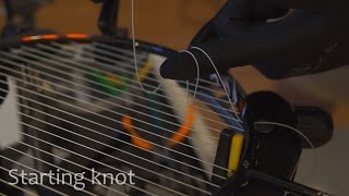 How to STARTING  ENDING KNOTS Racquet Stringing