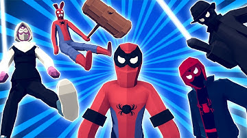 INTO THE SPIDER VERSE VS ALL UNITS IN TABS | Totally Accurate Battle Simulator