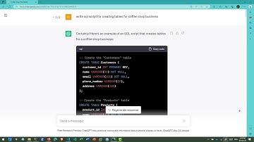 ใช้ ChatGPT ออกแบบฐานข้อมูลร้าน coffee shop พร้อมกับข้อมูลตัวอย่าง