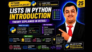 Python Video 25🐍 Python Lists Explained 🚀 | Introduction to Lists |