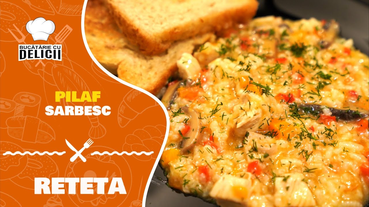 Cum sa faci Orez sarbesc cu pui, ciuperci si legume. Pilaf sarbesc USOR