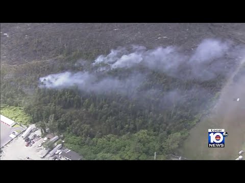 2 brush fires now burning in Miami-Dade County