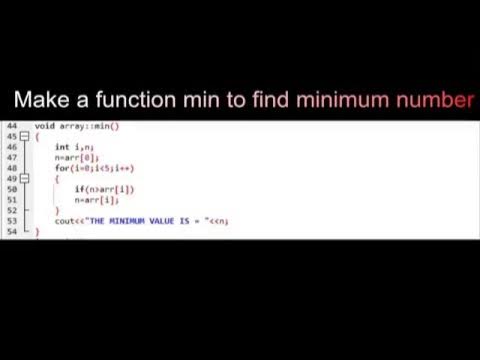 How to find minimum and maximum number in an array using oop - YouTube