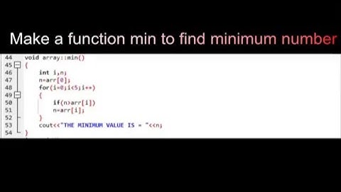 How to find minimum and maximum number in an array using oop