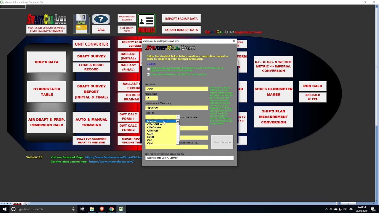 How to Create Request for SmartCALLoad Registration Tool and How to