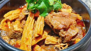Sufei kitchen-红烧牛肉炖腐竹/Braised beef with beancurd