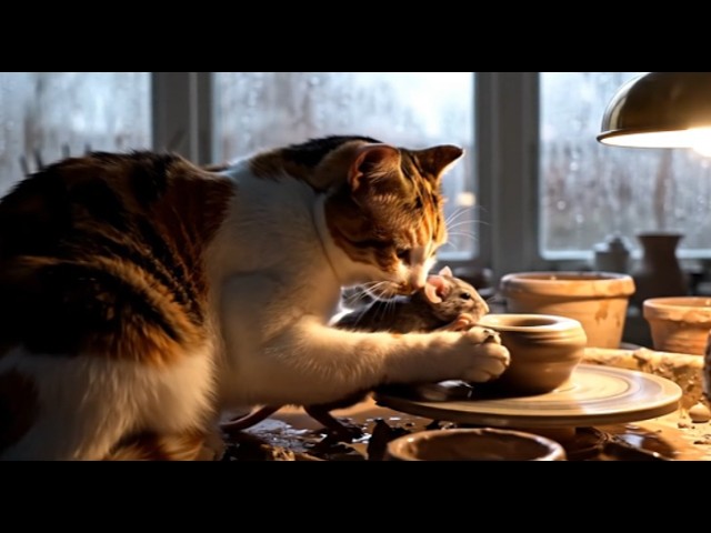 This Cat and Mouse Recreating the 'Ghost' Pottery Scene Will Melt Your Heart | Google VEO 3