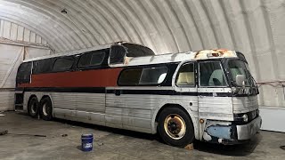 Scenicruiser progress and update on the future plans for this bus. Retired greyhound bus PD 4501