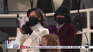 Capitol Police's Heroic Army vet Eugene Goodman escorts Kamala Harris on Inauguration Day